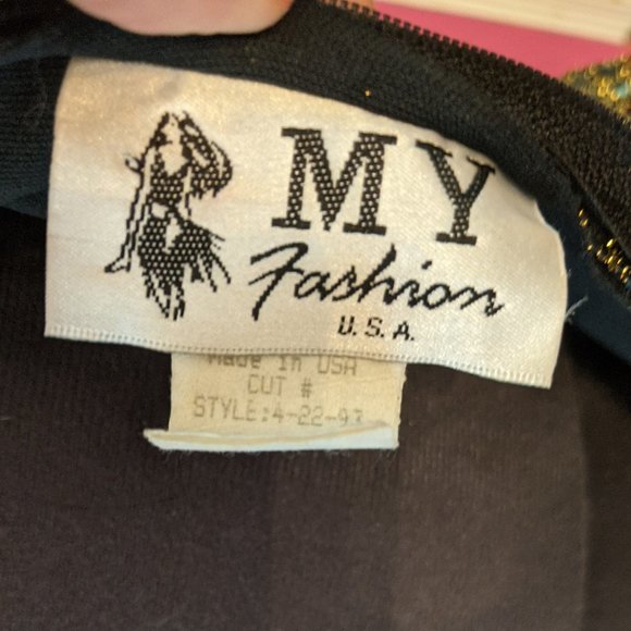 Vintage Gold Sequin Evening Gown - Picture 2 of 3